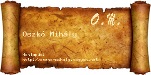 Oszkó Mihály névjegykártya